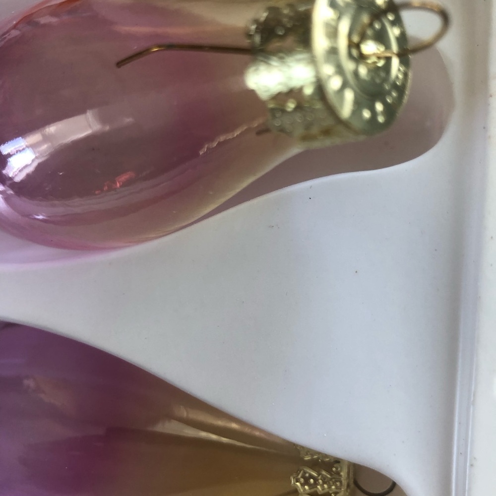 Vintage Christmas Joy Glass Icicle Ornaments Set - Picture 4 of 4